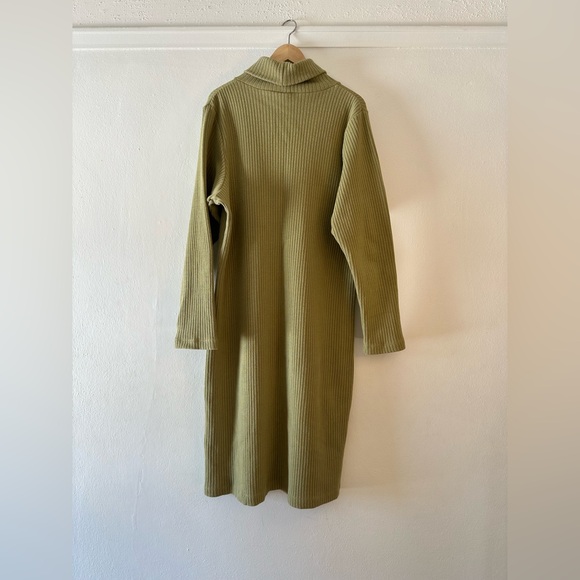 Ilana Kohn Sage Green Ribbed Turtleneck Dress - Picture 2 of 5